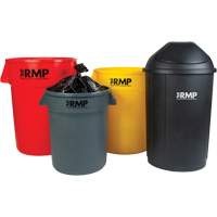 Bac &agrave; d&eacute;chets demi-rond avec couvercle, Poly&eacute;thyl&egrave;ne, 21 gal. US Groupe Generik