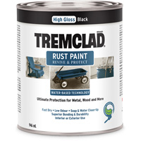 Tremclad&reg; Water-Based Rust Paint, 946 ml, Can, Black Groupe Generik