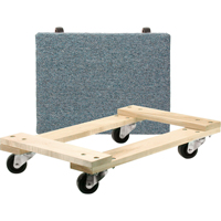 Wood Dollies - Medium-Duty, Polyolefin Wheels, 900 lbs. Capacity, 18" W x 24" D x 7" H Groupe Generik