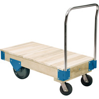 Chariots &agrave; plateforme - Chariots &agrave; plateforme tout en bois, 72" lo x 36" la, Capacit&eacute; de 3000 lb, Roues en Nylon Groupe Generik
