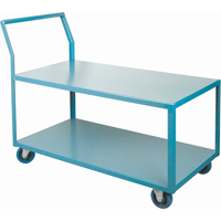 Heavy-Duty Low Profile Shop Carts, 2 Tiers, 24" W x 48" D x 40" H, 1200 lbs. Cap. Groupe Generik
