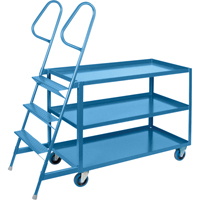 Stock Picking Carts, Steel, 24" W x 64" D, 3 Shelves, 1200 lbs. Capacity Groupe Generik