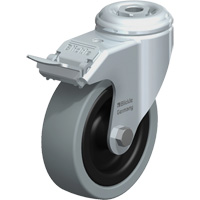 Roulette pour usage l&eacute;ger, Pivotant avec frein, 4" (101,6 mm), Caoutchouc plein, 242 lb (110 kg) Groupe Generik