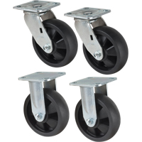 Jeu de roulettes, Fixe/Pivotant, 6" (152,4 mm), Nylon, 2400 lb (1089 kg) Groupe Generik