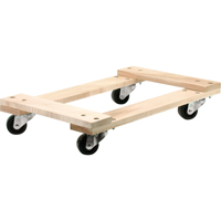 Wood Dollies - Medium-Duty, Polyolefin Wheels, 900 lbs. Capacity, 18" W x 30" D x 7" H Groupe Generik