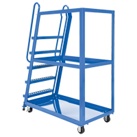 Stock Picking Cart, Steel, 27-7/8" W x 56-1/8" D, 3 Shelves, 1000 lbs. Capacity Groupe Generik