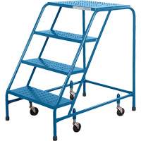 Escabeau roulant CSA, 4 marches, Largeur de la marche 22", Hauteur de la plateforme 37", Acier Groupe Generik