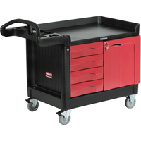Trademaster Mobile Cabinets & Work Centres, 4 Drawers, 49" L x 26-1/4" W x 38" H, Black Groupe Generik