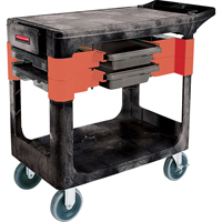 Maintenance Tool Cart, 2 Drawers, 38" L x 19-1/4" W x 33-3/8" H, Black Groupe Generik