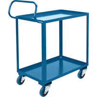 Chariot ergonomique &agrave; tablettes, 800 lb Capacit&eacute;, Acier, 20" la x 37" ha x 32" p, Bordure vers le haut Groupe Generik
