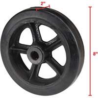 Roue en caoutchouc moul&eacute;, 8" (203 mm) dia. x 2" (51 mm) la, Capacit&eacute; de 400 lb (181 kg) Groupe Generik