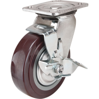 Roulette, Pivotant avec frein, 6" (152,4 mm), Polyur&eacute;thane, 850 lb (385 kg) Groupe Generik