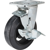 Mold-on Caster, Swivel with Brake, 6" (152.4 mm), Rubber, 550 lbs. (249 kg.) Groupe Generik