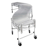 Expandable/Flexible Conveyors, 18" W x 12' 10" L, 200 lbs. per lin. ft. Capacity Groupe Generik