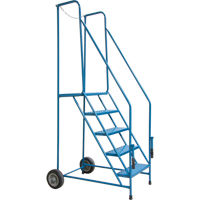 Escabeau roulant avec rails pour acc&egrave;s &agrave; une remorque, 4 marches, Largeur de la marche 22", Hauteur de la plateforme 37", Acier Groupe Generik
