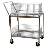 Chariot de bureau en treillis m&eacute;tallique pour le courrier, 200 lb Capacit&eacute;, Chrome, 20" p x 33" la x 37-1/2" h, Chrom&eacute; Groupe Generik