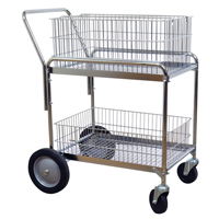 Chariot de bureau en treillis m&eacute;tallique pour le courrier, 200 lb Capacit&eacute;, Chrome, 23-3/4" p x 33-1/2" la x 38-1/4" h, Chrom&eacute; Groupe Generik