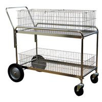 Chariot de bureau en treillis m&eacute;tallique pour le courrier, 250 lb Capacit&eacute;, Chrome, 23-3/4" p x 43" la x 38-1/2" h, Chrom&eacute; Groupe Generik