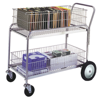 Chariot de bureau en treillis m&eacute;tallique pour le courrier, 250 lb Capacit&eacute;, Chrome, 23-3/4" p x 43" la x 38-1/2" h, Chrom&eacute; Groupe Generik