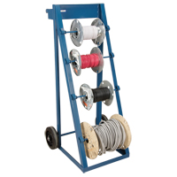 Portable Wire Reel Caddy, Steel, 4 Rod, 24-1/2" W x 49" H x 23" D, 400 lbs. Capacity Groupe Generik