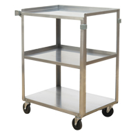 Shelf Carts, 3 Tiers, 15-1/2" W x 32-1/8" H x 24" D, 300 lbs. Capacity Groupe Generik