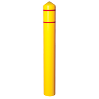 Smooth Bollard Cover With Reflective Stripes, 4" Dia. x 56" L, Yellow Groupe Generik