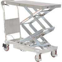 Manual Hydraulic Scissor Lift Table, 35-1/2" L x 20" W, Partial Stainless Steel, 800 lbs. Capacity Groupe Generik