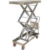 Table &eacute;l&eacute;vatrice hydraulique manuelle &agrave; ciseaux, 47-1/2" lo x 24" la, Partiellement en acier inoxydable, Capacit&eacute; 1500 lb Groupe Generik