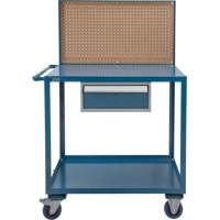 Mobile Service Cart, 2 Tiers, 24" W x 57" H x 40" D, 1200 lbs. Capacity Groupe Generik