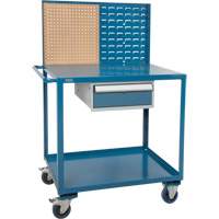 Mobile Service Cart, 2 Tiers, 24" W x 57" H x 40" D, 1200 lbs. Capacity Groupe Generik
