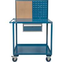 Mobile Service Cart, 2 Tiers, 24" W x 57" H x 40" D, 1200 lbs. Capacity Groupe Generik