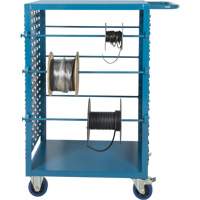 Mobile Wire Spool Cart, Steel, 6 Rod, 21" W x 48" H x 38" D, 1200 lbs. Capacity Groupe Generik