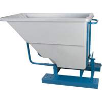 Self-Dumping Hopper, Polyethylene, 5/8 cu.yd., Grey Groupe Generik