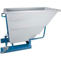 Self-Dumping Hopper, Polyethylene, 1-1/10 cu.yd, Grey Groupe Generik