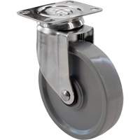 2309 Caster, Swivel, 4" (101.6 mm), Envirothane Grey, 350 lbs. (158.8 kg.) Groupe Generik