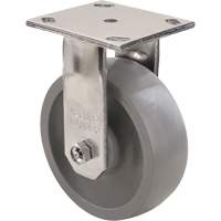 Max9 Caster, Rigid with Brake, 5" (127 mm), Envirothane Grey-WOW, 1000 lbs. (453.6 kg.) Groupe Generik