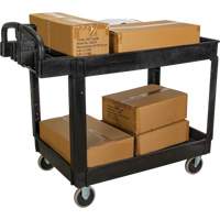 Utility Cart, 2 Tiers, 25-5/8" x 33-1/2" x 43-3/4", 550 lbs. Capacity Groupe Generik