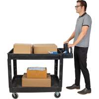 Utility Cart, 2 Tiers, 25-5/8" x 33-1/2" x 43-3/4", 550 lbs. Capacity Groupe Generik