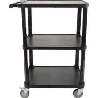 Utility Cart with Flat Shelf, 3 Tiers, 18-1/8" x 37-3/8" x 27-3/4", 330 lbs. Capacity Groupe Generik