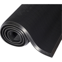 Tapis Mat-A-Dor, Caoutchouc, Grattoir Type, Motif Style pointe de doigt, 3' x 6', Noir Groupe Generik