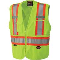 6936 5-Point Tear-Away Safety Vest, High Visibility Lime-Yellow, 2X-Large, Polyester Groupe Generik