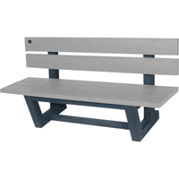 Bancs de parc d'ext&eacute;rieur, Plastique recycl&eacute;, 60" lo x 17" la x 17" h, Gris Groupe Generik