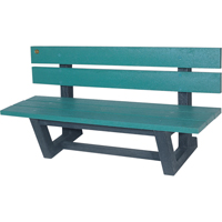 Bancs de parc d'ext&eacute;rieur, Plastique recycl&eacute;, 60" lo x 22-13/16" la x 29-13/16" h, Vert Groupe Generik
