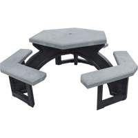 Recycled Plastic Hexagon Picnic Tables, 78" L x 78" W, Grey Groupe Generik