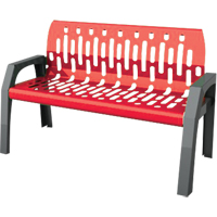 Bancs Stream, Acier, 48" lo x 25" la x 34" h, Rouge Groupe Generik