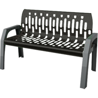 Bancs Stream, Acier, 48" lo x 25" la x 34" h, Noir Groupe Generik