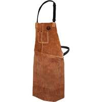Leather Welding Apron, Bib, 36" L, Brown Groupe Generik