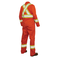 Unlined Safety Coveralls, Large, High Visibility Orange Groupe Generik