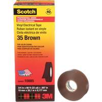 Scotch&reg; Vinyl Colour Coding Electrical Tape, 19 mm (3/4") W x 20 m (66') L, 7 mils, Brown Groupe Generik