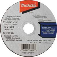 Thin Kerf Cut-Off Wheel, 5" x 3/64", 7/8" Arbor, Type 1, Aluminum Oxide, 12200 RPM Groupe Generik